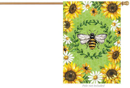 Custom Decor Bumblebee Sunflowers 4263 Decorative Flag 4263FL Flags