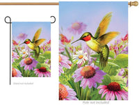 Custom Decor Hummingbird Cone Flowers 4268 Decorative Flag 4268FL Flags