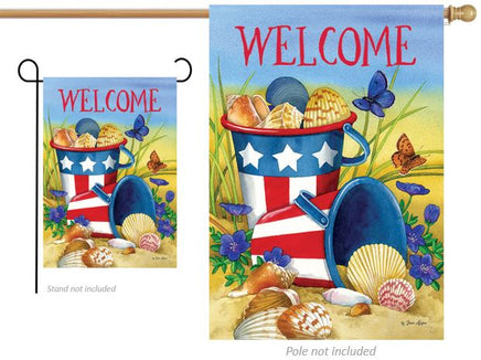 Custom Decor Beach Pails 4562 Decorative Flag 4562FL Flags