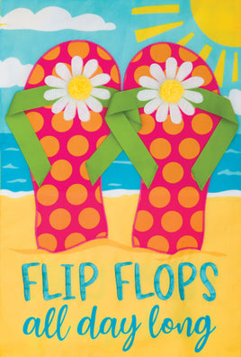 Custom Decor Beach Flip Flops Applique 4638 Decorative Flag 4638FM Flags