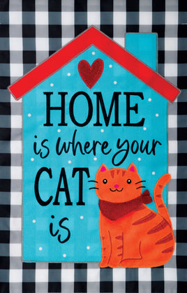 Custom Decor Home Cat Applique 4658 Decorative Flag 4658FM Flags