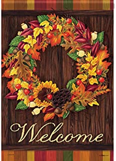 Carson Autumn Wreath 46656  Carson Garden Flag 12.5" x 18" '46656 Flags