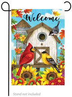 Fall  House Garden Flag Cardinal Bird Birdhouse