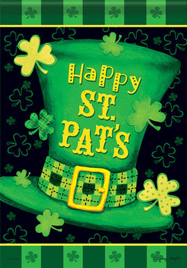 Carson Happy St. Pat's Hat Clover Irish Patrick Shamrock 46862  Carson Garden Flag 12.5" x 18" '46862 Flags