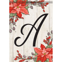 Carson Poinsettia Monogram A 49103  Carson Garden Flag 12.5" x 18" '49103 Flags