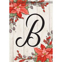 Carson Poinsettia Monogram B 49104  Carson Garden Flag 12.5" x 18" '49104 Flags