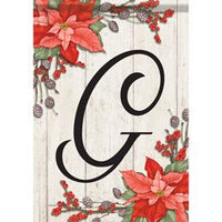 Carson Poinsettia Monogram G 49109  Carson Garden Flag 12.5" x 18" '49109 Flags