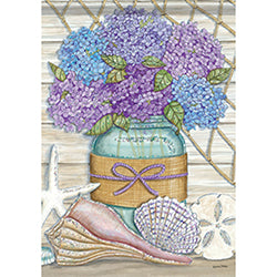 Carson Hydrangeas at the Beach Glittertrends 49241  Carson Garden Flag 12.5" x 18" '49241 Flags