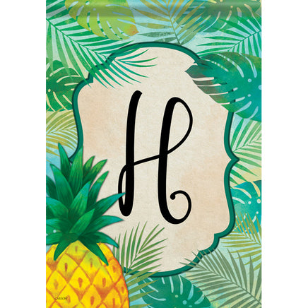 Carson Palms & Floral Monogram H Dura Soft 49271  Carson Garden Flag 12.5" x 18" '49271 Flags