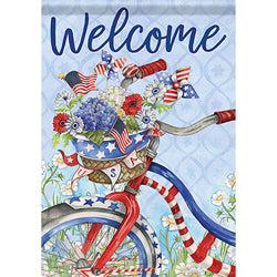 Carson Patriotic Summer Bike 51542 Carson House Flag 28" x 40" '51542 Flags