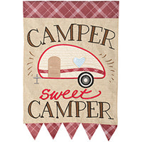 Carson Camper Sweet Camper Burlap Applique 55393  Carson Garden Flag 12.5" x 18" '55393 Flags