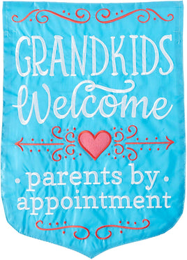 Carson Parents by Appointment Grandkids Welcome Double Applique 55405  Carson Garden Flag 12.5" x 18" '55405 Flags
