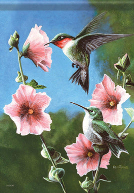 Carson Pink Blossom Hummingbirds 48424 Carson House Flag 28" x 40" '48424 Flags