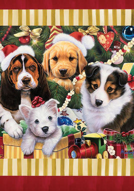 Custom Decor Christmas Puppies 2551 Decorative Flag 2551FL Flags