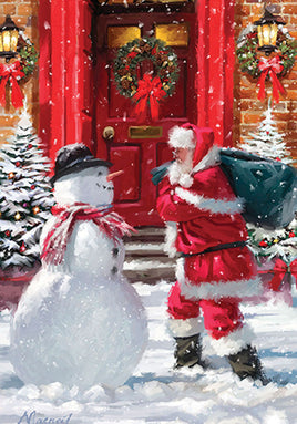 Custom Decor Santa And Snowman 2559 Decorative Flag 2559FM Flags